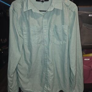 Carbon Men's Aqua Button Down Shirt